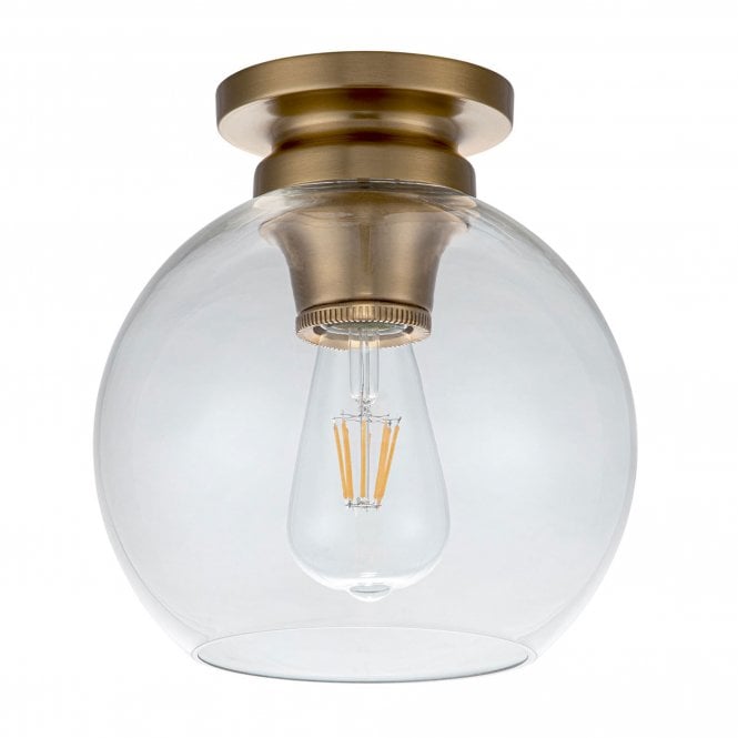 Tabby 1 Light Flush Light Burnished Brass