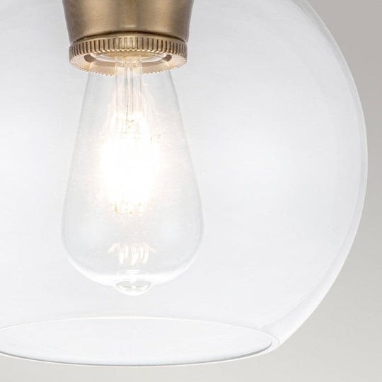 Tabby 1 Light Flush Light Burnished Brass