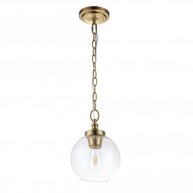 Tabby 1 Light Mini Pendant Burnished Brass