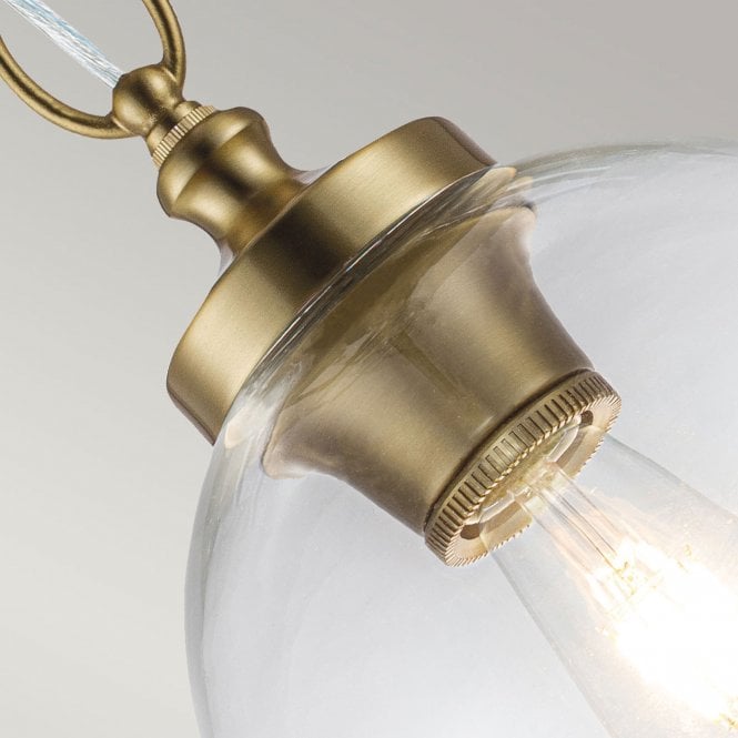 Tabby 1 Light Mini Pendant Burnished Brass