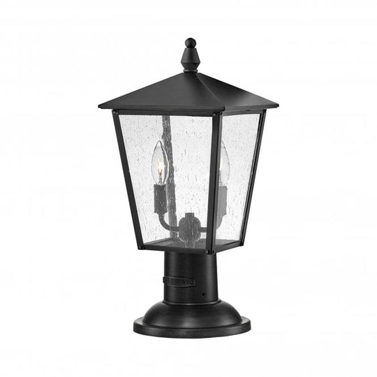 Huntersfield 2 Light Medium Pedestal Lantern Black