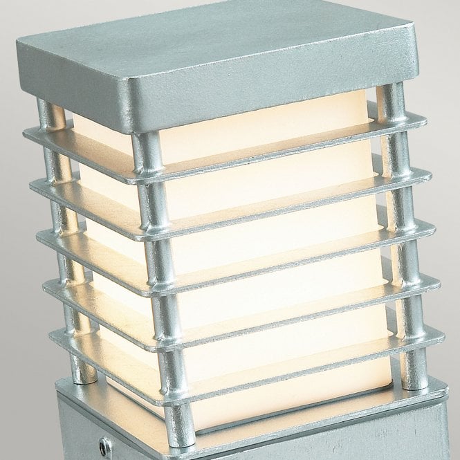 Halmstad Medium Bollard Natural Wood & Galvanized