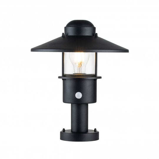 Klampenborg 1 Light Pedestal with PIR - Black