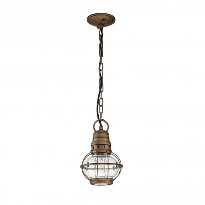 Bridgepoint 1 Light Small Chain Lantern Natural Brass