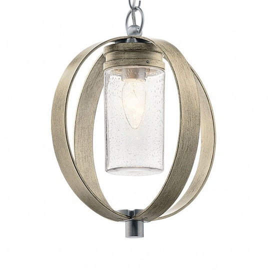 Grand Bank 1 Light Outdoor Pendant  Distressed Antique Grey