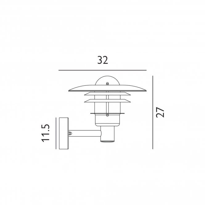 Larvik 1 Light Wall Light Galvanized
