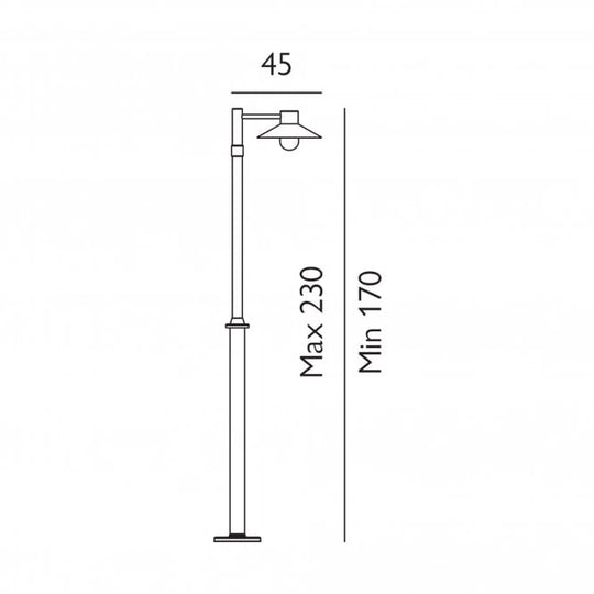 Lund 1 Light Lamp Post Black