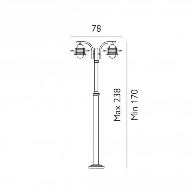 Oslo 2 Light Lamp Post Galvanized