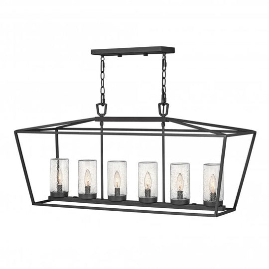 Alford Place 6 Light Outdoor Linear Pendant Museum Black