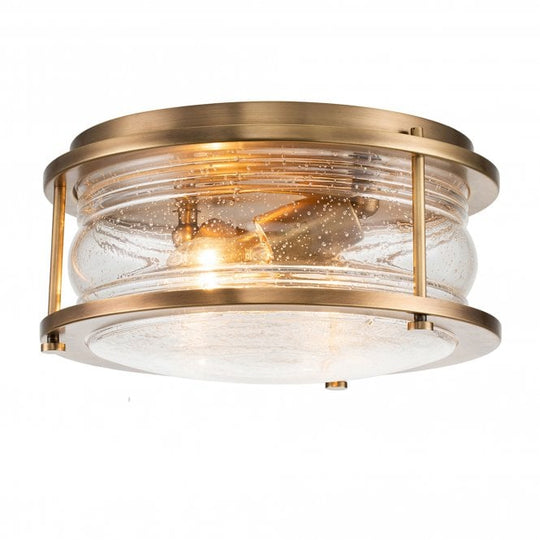 Ashland Bay 2 Light Flush Mount  Natural Brass