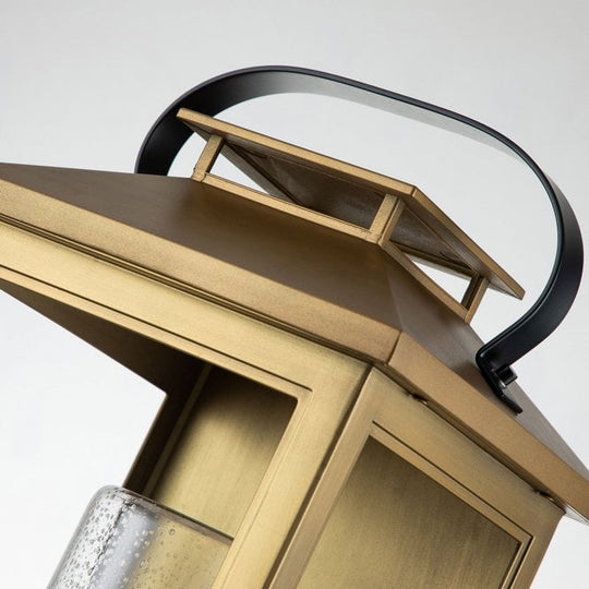 Atwater 1 Light Large Wall Lantern  Painted Distressed Brass