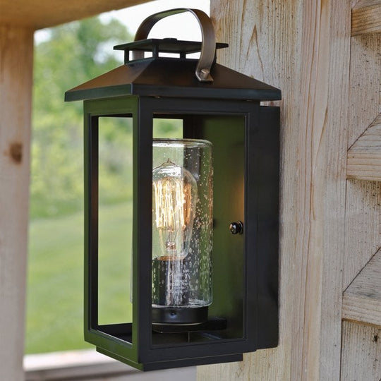 Atwater 1 Light Small Wall Lantern  Black