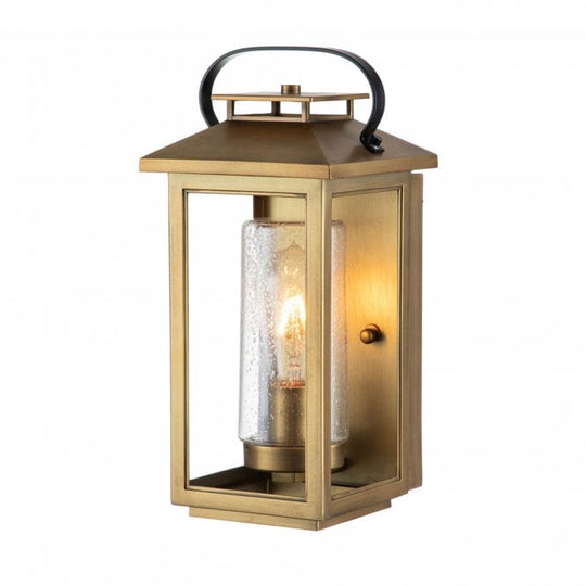 Atwater 1 Light Small Wall Lantern  Painted Distressed Brass