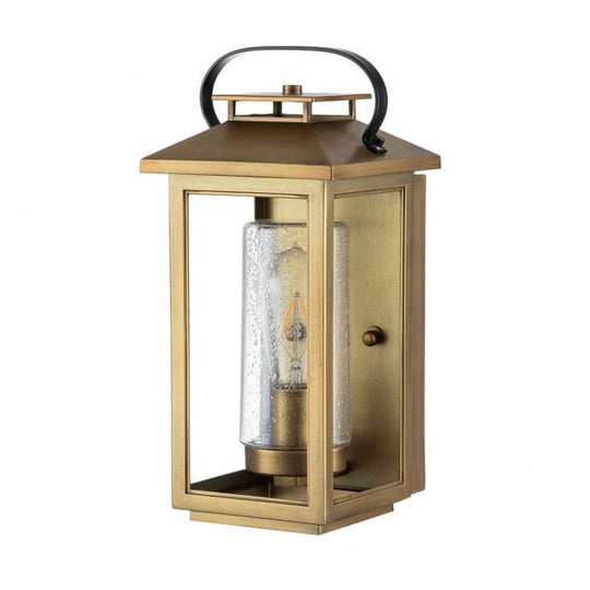 Atwater 1 Light Small Wall Lantern  Painted Distressed Brass