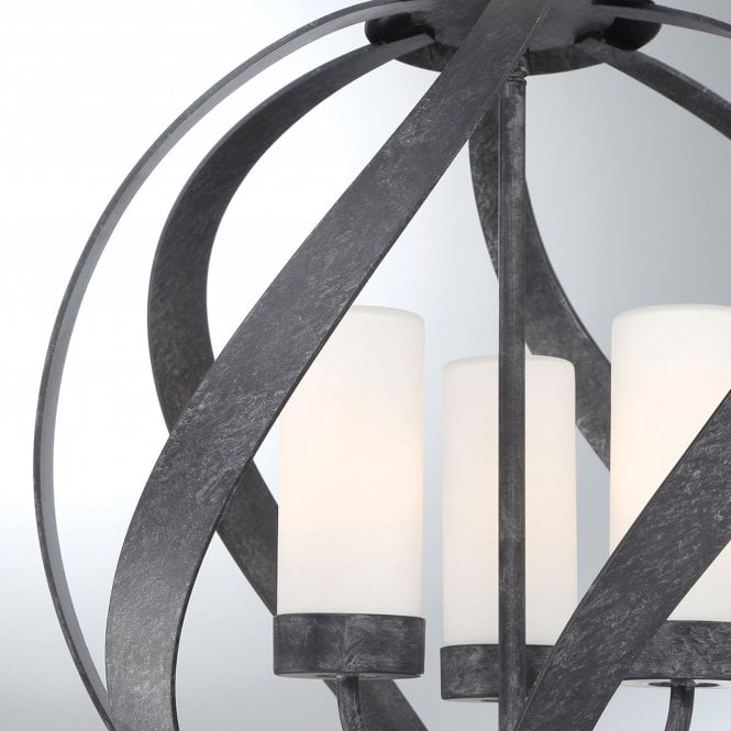 Blacksmith 3 Light Outdoor Chandelier  Old Black