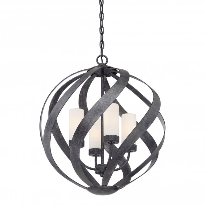 Blacksmith 4 Light Outdoor Chandelier  Old Black
