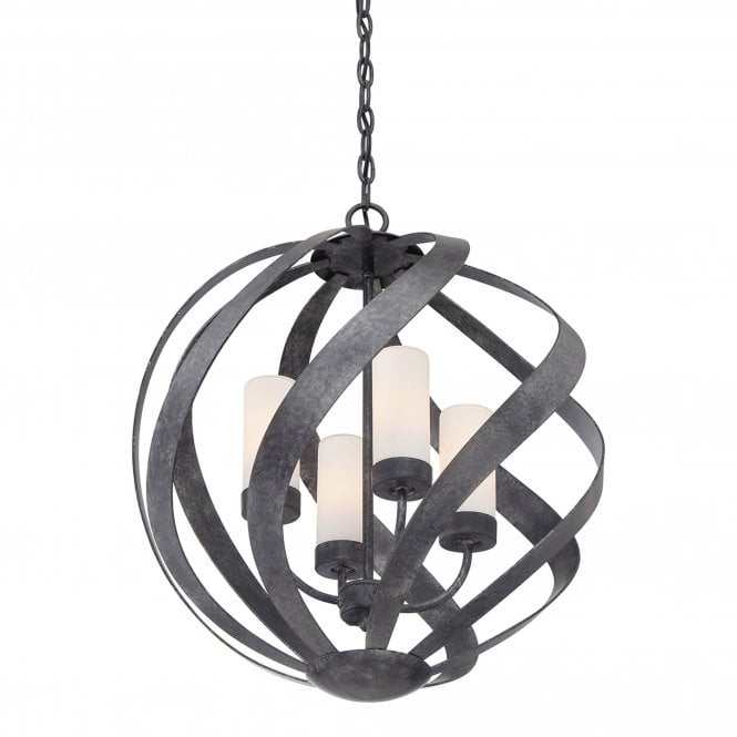 Blacksmith 4 Light Outdoor Chandelier  Old Black