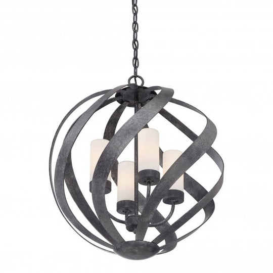 Blacksmith 4 Light Outdoor Chandelier  Old Black
