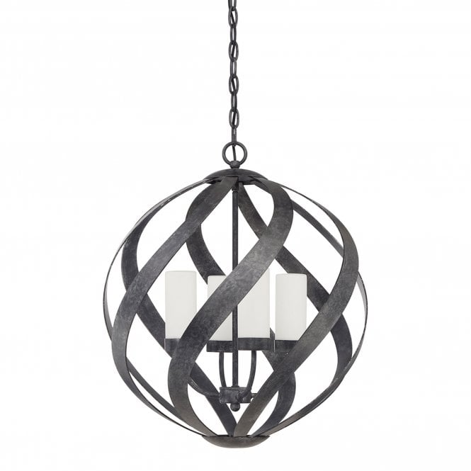 Blacksmith 4 Light Outdoor Chandelier  Old Black