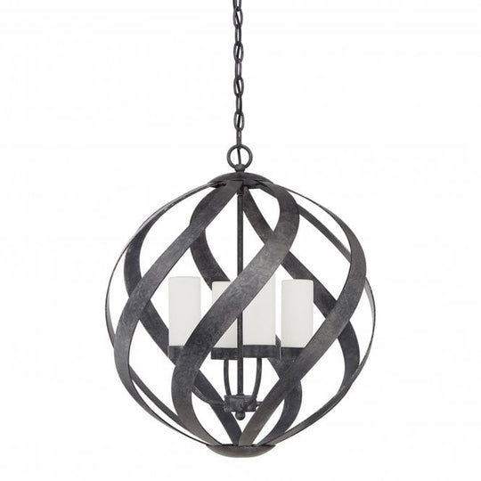 Blacksmith 4 Light Outdoor Chandelier  Old Black