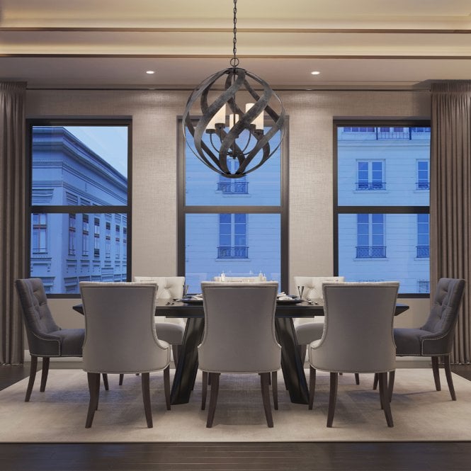 Blacksmith 5 Light Outdoor Chandelier  Old Black