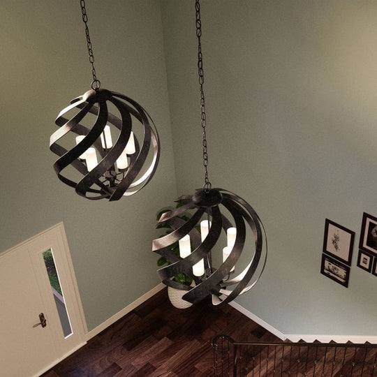 Blacksmith 5 Light Outdoor Chandelier  Old Black