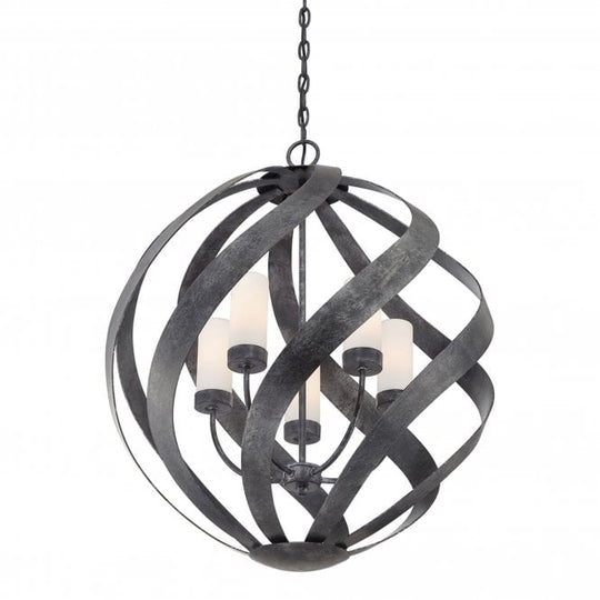 Blacksmith 5 Light Outdoor Chandelier  Old Black