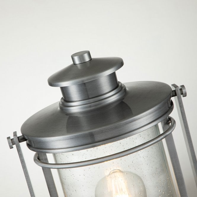 Booker 1 Light Medium Pedestal Lantern  Industrial Aluminium