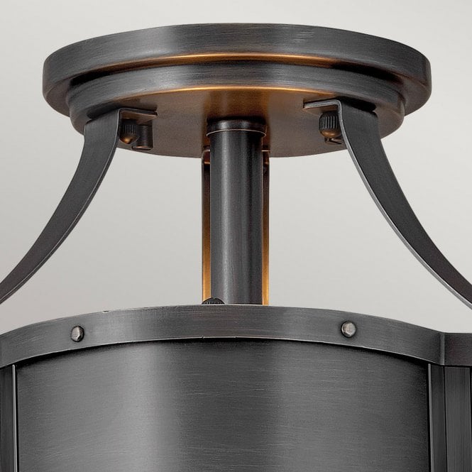 Chance 2 Light Semi-flush Mount Blackened Brass