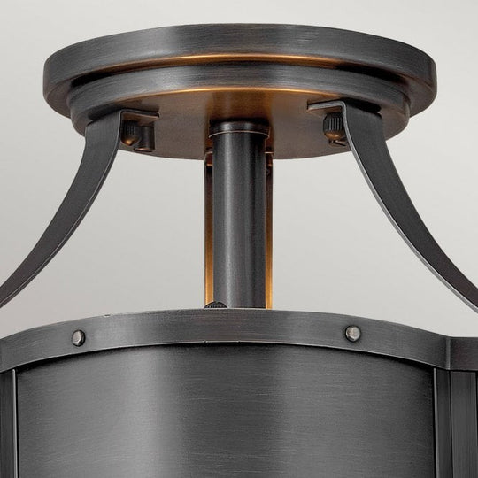 Chance 2 Light Semi-flush Mount Blackened Brass