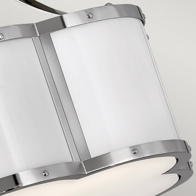 Chance 2 Light Semi-flush Mount Polished Nickel with Polished White