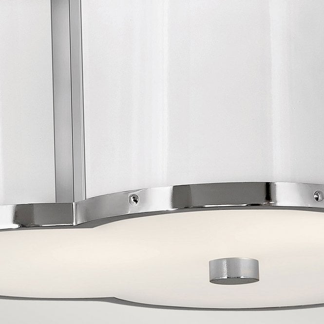 Chance 2 Light Semi-flush Mount Polished Nickel with Polished White