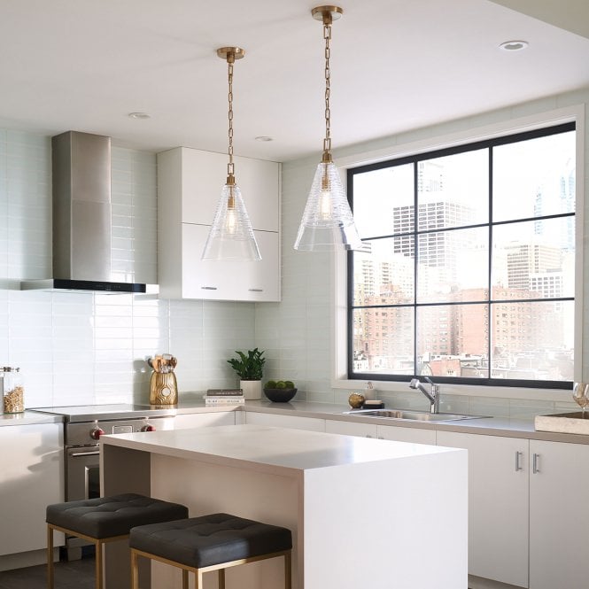 Elmore 1 Light Pendant   Burnished Brass