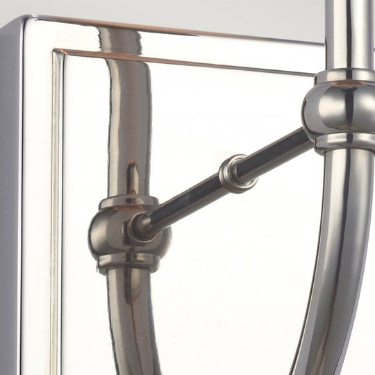 Felixstowe 1 Light Wall Light - Breton Shade Polished Chrome, Breton Faux Silk Shade