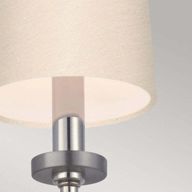 Felixstowe 1 Light Wall Light - Scallop Shade Polished Chrome, Scallop Faux Silk Shade