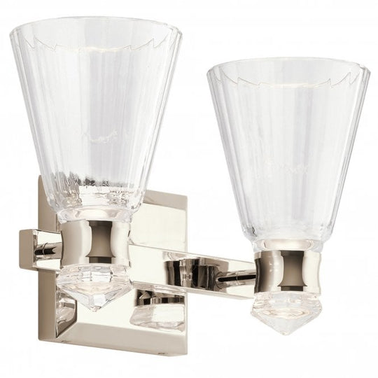 Kayva LED 2 Arm Dual-lit Wall Light  Polished Chrome / Nickel