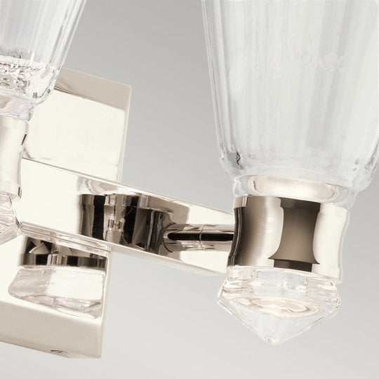 Kayva LED 2 Arm Dual-lit Wall Light  Polished Chrome / Nickel