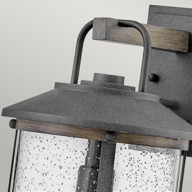 Lakehouse 1 Light Medium Wall Lantern Aged Zinc with Driftwood Grey