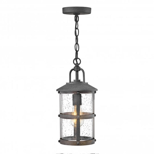 Lakehouse 1 Light Small Chain Lantern  Aged Zinc with Driftwood Grey