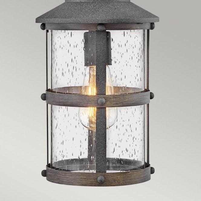 Lakehouse 1 Light Small Chain Lantern  Aged Zinc with Driftwood Grey