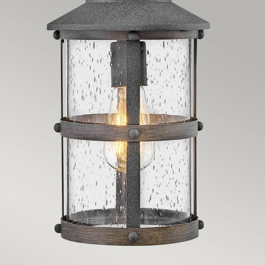 Lakehouse 1 Light Small Chain Lantern  Aged Zinc with Driftwood Grey