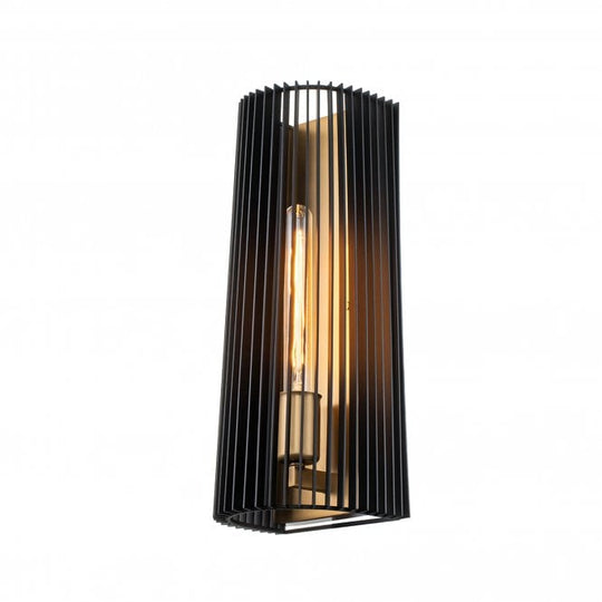 Linara 1 Light Wall Light  Black & Natural Brass