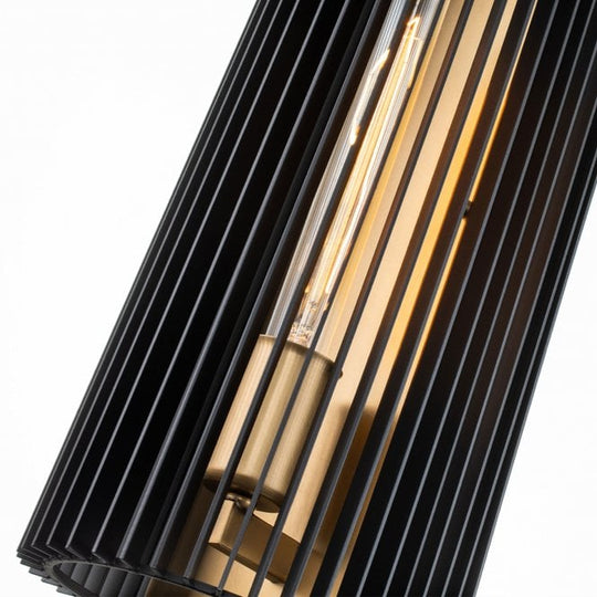 Linara 1 Light Wall Light  Black & Natural Brass