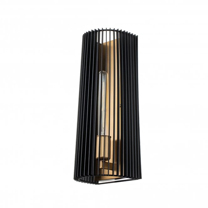 Linara 1 Light Wall Light  Black & Natural Brass