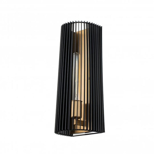 Linara 1 Light Wall Light  Black & Natural Brass