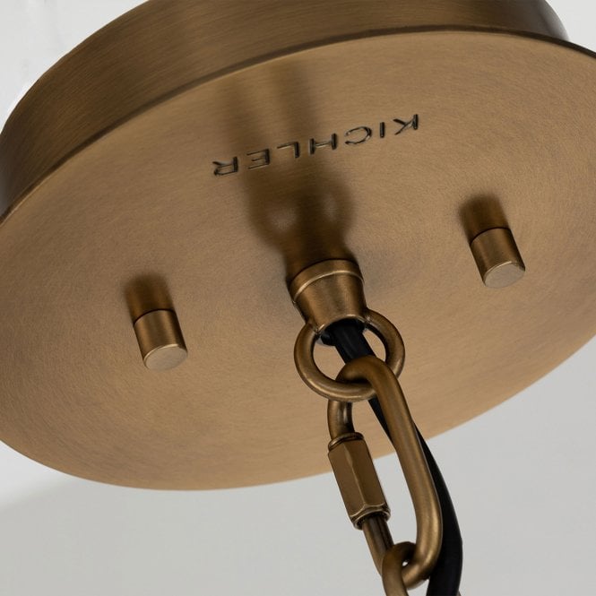 Linara 1 Light Pendant  Black & Natural Brass