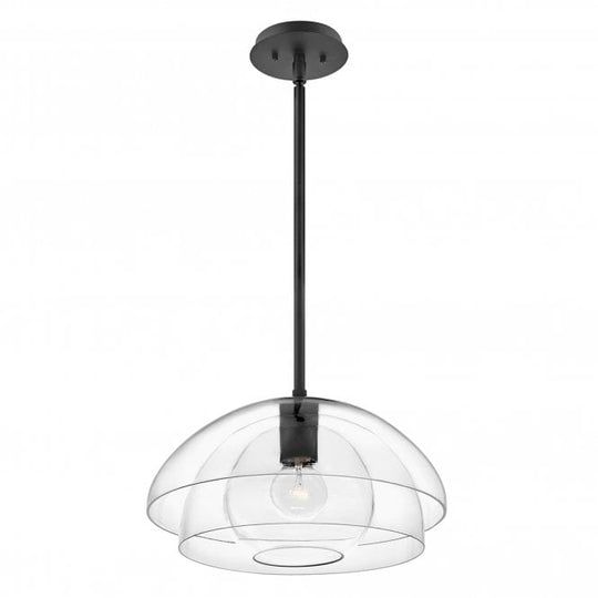 Lotus 1 Light Pendant / Semi-flush Black