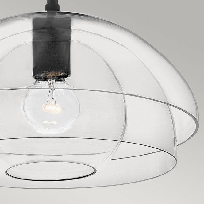 Lotus 1 Light Pendant / Semi-flush Black