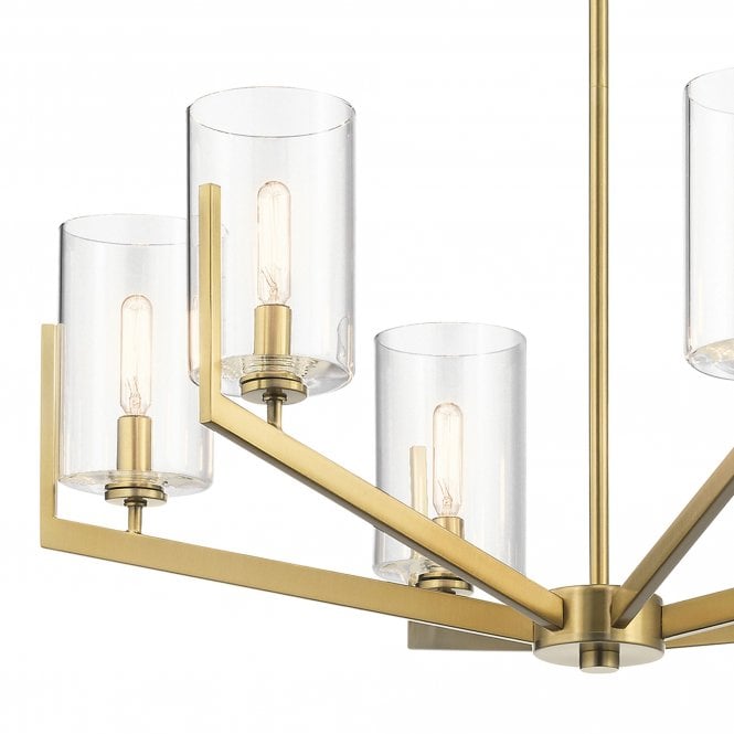Nye 6 Light Chandelier   Brushed Natural Brass