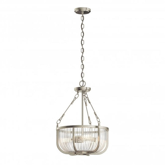 Roux 3 Light Pendant/ Semi-Flush Brushed Nickel